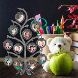 Árvore genealógica Photo Frame com 12 fotos, desktop família, quadros decorativos quadros, prata antiga, liga de zinco, artesanato retro - Image 4