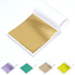 Papel folha de arte com design de artesanato, 100 peças 9*9cm, folha de cobre dourada, decoração diy, folhas - Image 1
