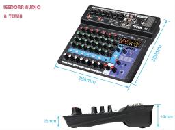 TEYUN-DJ Som Mesa De Mistura Console, Audio Mixer, Bluetooth, USB Play, Controlador De Gravação, Mixagem Console, 24 DSP Efeito, 8 6 4 Canais, 48V - Image 4