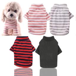 Hoodies cão listrado roupas, camisas confortáveis pulôver de cachorro, traje bonito pet, camisa de assentamento, moda cães pequenos - Image 4