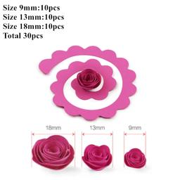 30 peças-conjunto de tiras de papel para artesanato com rosas e flores em vários tamanhos-kit para recortes - Image 5