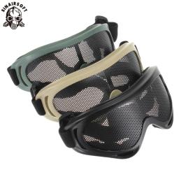 Sinairsoft caminhadas ao ar livre eyewear airsoft tático máscara de proteção para os olhos óculos de malha de metal camping caça goggle segurança 3 cores - Image 1