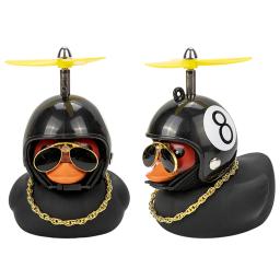 Novo capacete de decoração para carro, pato pequeno e preto, acessório interior automotivo fofo de pato amarelo para painel de carro - Image 3