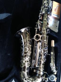 Saxofone com boquilha Case, JK SX90R, Black Nickel, Silver Alloy, Sax alto, Saxophone Instrumento Musical, Alemanha, Novo - Image 6