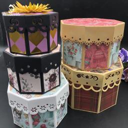 Caixa de corte em metal com estampa de surpresa, caixa de presente, torre, papel, artesanato, caixa de mimo artesanal, modelo de arte, cortador de alumínio - Image 5