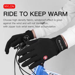 Luvas de ciclismo de inverno com suporte para os pulsos Luvas de bicicleta com tela sensível ao toque Esportes ao ar livre Anti-derrapante bicicleta à prova de vento luvas de dedo completo - Image 6