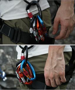 Mosquetão de 25kn, trava segura de segurança para escalada, equipamento de proteção seguro - Image 5