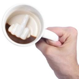 Novidade design criativo estilo dedo médio branco, novidade, mistura de café, leite, caneca engraçada de cerâmica, capacidade suficiente, copo de água - Image 2