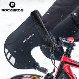 Rockbros luvas de ciclismo para áreas externas, luva quente e grossa de inverno à prova de chuva, respirável e à prova d'água, acessórios para bicicletas de mtb - Image 2