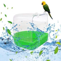 Caixa de plástico para banho de pássaros, 1 peça, para banheira de pássaros, para animais de estimação, tigela para pássaros, papagaio, pendurado, gaiola para banho de pássaros - Image 3