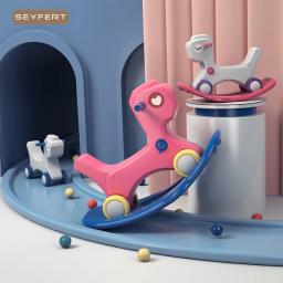 Lazycriança pequeno cavalo de balanço, brinquedo anfíbio cadeira de balanço infantil presente de aniversário para bebê - Image 3