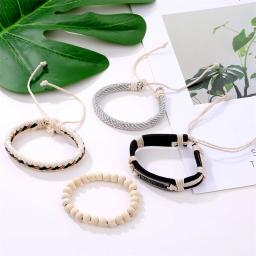 IFMIA-Conjunto de pulseiras de couro para homens, pulseira, pulseiras múltiplas, braceletes, festa, casamento, presentes de jóias, novo design, moda - Image 4