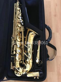 Jupiter segundo-saxofone de laca dourada, instrumento musical reto de laca dourada, com estojo e acessórios - Image 4