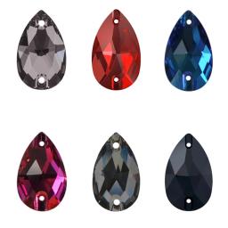 Strass de qualidade 6a costura pedras de lágrima gota em strass para decoração de vestido, bolsas, vestuário, fabricação de sapatos - Image 1
