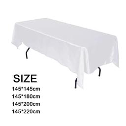 1pc branco toalha de mesa banquete do hotel festa de casamento cor pura retângulo brilhante toalha de mesa sala de jantar mesa de café toalha de mesa - Image 4