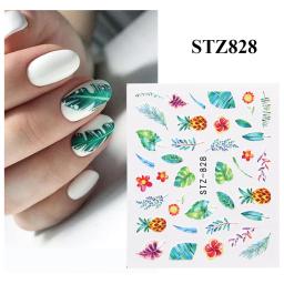 Adesivos para unhas com folhas e flores, decoração de unhas, decalques flutuantes florais, misturados, para manicure, arte das unhas, 1 peça - Image 3