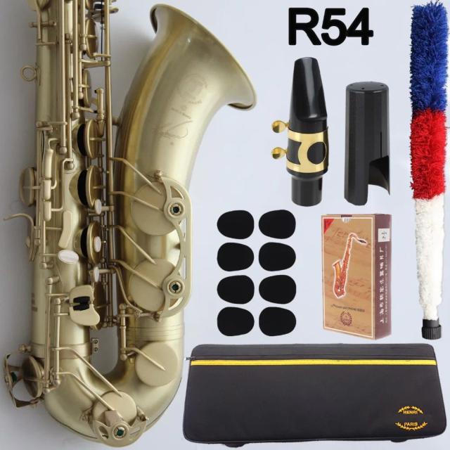 Marca de xin saxofone tenor referência 54 simulação de cobre antigo b-flat tenor sax r54 bronze bocal palhetas pescoço