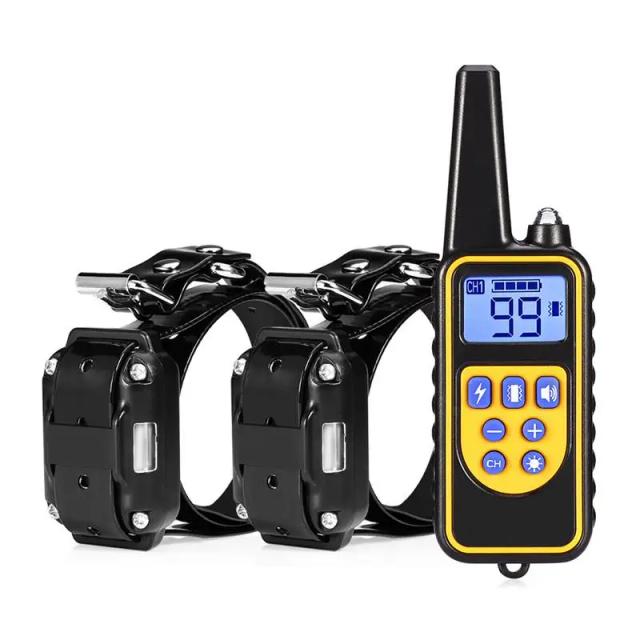 Coleira de Treinamento Elétrica para Cães com Controle Remoto, Impermeável, 3 Canais e Recarregável