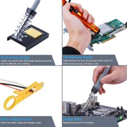Kit de ferro de solda elétrica 220v 110v 60w solda estação retrabalho ferramentas reparo lápis calor - Image 5