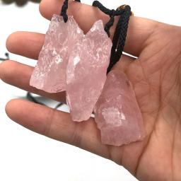 Colar com pingente de pedras preciosas reiki, colar natural aleatório pedra bruta de cristal mineral bruto para cura, artesanato da moda, presente rq, 1 peça - Image 4
