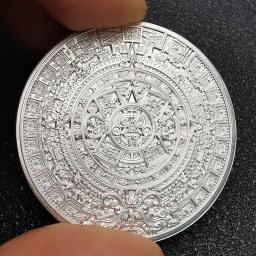 Maya .999 Moeda Comemorativa Prata Fina México Calendário Profecia Medalhas Pirâmide Asteca Civilização Maia Religião Cultura Presentes - Image 4