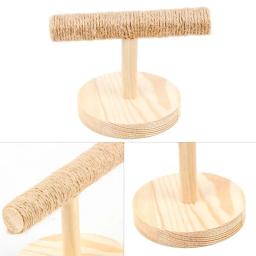 Papagaio de madeira mesa poleiro brinquedo pássaro suporte treinamento exercício sisal garra pés moagem vara mordida mastigar brinquedo pássaro suprimentos - Image 5