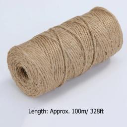 100m/rolo corda de cânhamo natural juta corda de serapilheira que envolve cabos linha diy scrapbooking artesanato decoração festa de casamento presente - Image 6