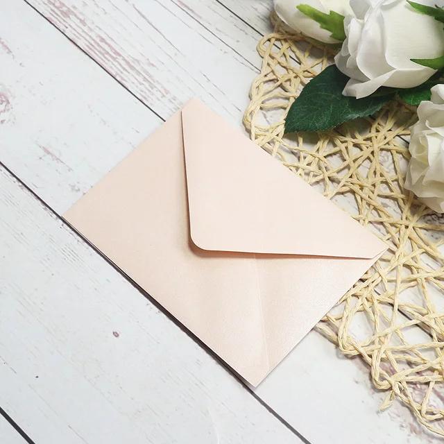 Pérola Envelope com Impressão Flor Personalizada, Convite De Casamento, Saco De Endereço De Retorno, Mailing, 120g, A7, 190x130mm, 50Pcs - Image 1