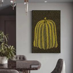 Yayoi kusama abstrato abóbora pintura em tela cartazes e impressões modernas arte da parede quadros para sala de estar decoração - Image 4