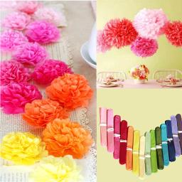 Pompons De Papel Para Decoração, Casamento Decorativo Papel Flores, Ball String, Baby Shower, Festa De Aniversário, Pom Poms, 5 PCs por Lote, 6 em - Image 1