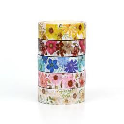 NOVO 1 unidade. Conjunto de fita washi decorativa com lindas flores, faça você mesmo, scrapbooking, álbum de fotos, fita adesiva, papelaria coreano - Image 2