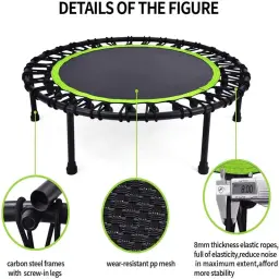 Mini trampolim de fitness para adultos, cama de salto silenciosa, trampolins elásticos, exercício aeróbico, interior e exterior, 40 ", 400bls - Image 5