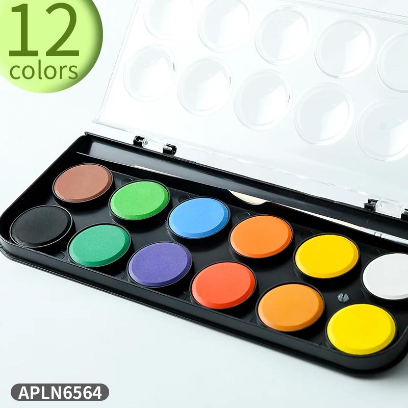 M & g portátil ferro/caixa de plástico sólido aquarela 12/28/36/48 cores pigmento profissional pintura em aquarela supplie arte conjunto de ferramentas - Image 1