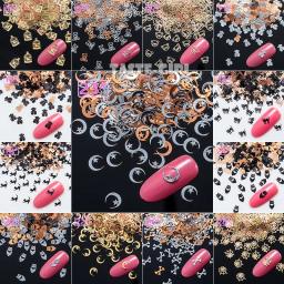 Elemento de unha metálica dourada e preta, lantejoulas para arte de unha de gato, coruja, decoração e ponta de manicure, 400 - Image 3