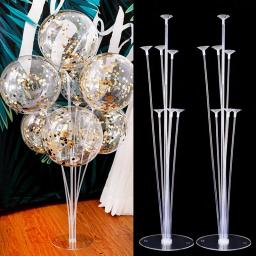 Conjunto de balões para festa, kit contendo 1 suporte, 7 varetas pega balão e 7 bexigas, para decoração em chás de bebê, aniversários, casamentos e celebração de natal - Image 1