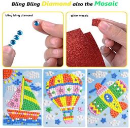 Mosaico adesivos kits de arte para crianças eva diy artesanal arte artesanato kits casca e imprensa adesivo mosaicos para crianças presentes natal - Image 4