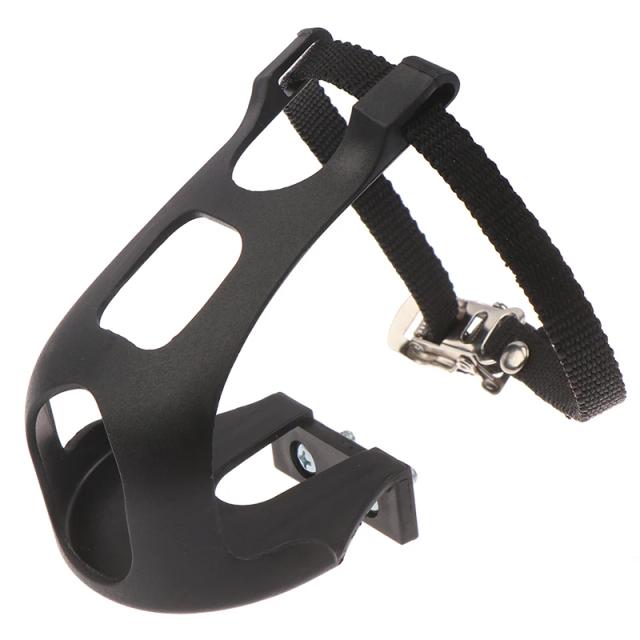 Conjunto de Pedais para Bicicleta MTB e Estrada com Clipes e Correias - Acessórios Fitness em Preto