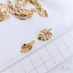 14K Gold Plated Acessórios oco tridimensional folha pingente diy artesanal pulseira cabeça ornamentos pingente eardrop - Image 3