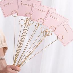 10 pçs flor metal bênção porta-cartão flores bolo presente buquê de flores caixa de bolo cartão vara embrulho diy adereços decoração clipes - Image 2