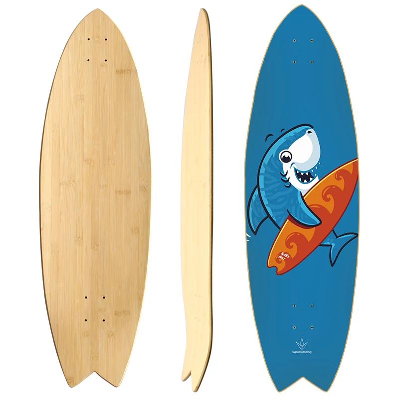 Terra carver surf skate deck só carbonizado fibra de vidro de bambu novo design côncavo - Image 1
