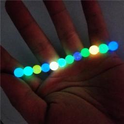 6/8/10/12mm misto brilho acrílico contas redondas contas luminosas para fazer jóias diy artesanal mulher homens pulseira colar - Image 1