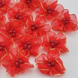 Fita de organza com arcos florais, 10pcs, 30mm, apliques, artesanato do casamento, decoração do Natal, diy - Image 3