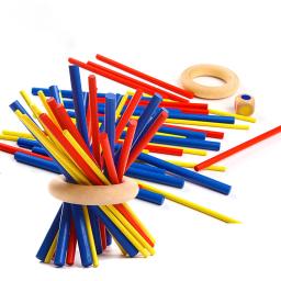 Crianças varas de madeira empilhamento constante quebra-cabeça brinquedos montessori cor blocos de construção equilíbrio jogos educativos brinquedos treinamento paciência - Image 3