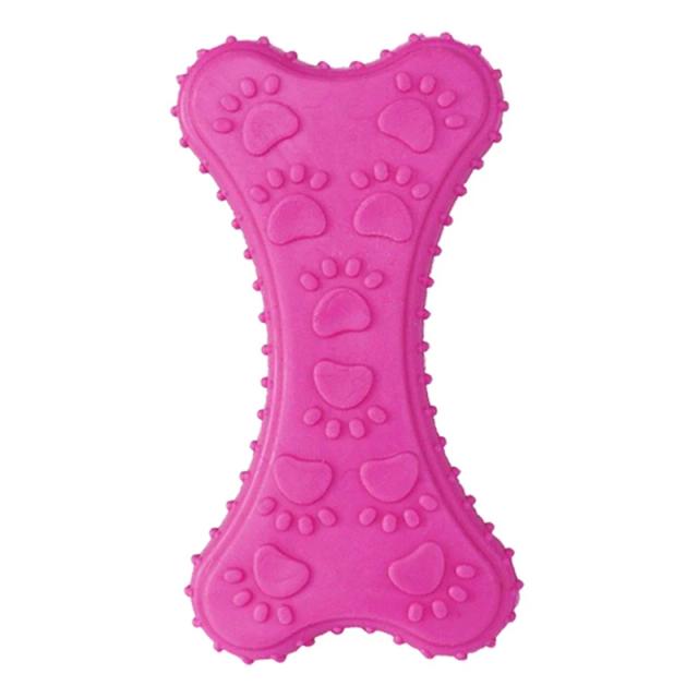 Brinquedo Interativo de Borracha para Cães com Função de Limpeza Dental - Mastigação Divertida em Cor Aleatória para Filhotes e Pets