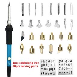 Kit de caneta pirografia a lenha, temperatura ajustável, ferro de solda, soldagem, gravação, conjunto de reparo, 60W - Image 2