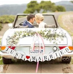 Bandeiras de festa de casamento sr. sra., decoração de eventos, confete de noivado e casamento. - Image 1