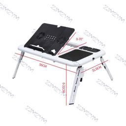 Portátil Dobrável Laptop Desk com Ventilador de Refrigeração, Cama Ajustável, Suporte De Mesa De Computador, Suporte Para Notebook com Mouse Pad - Image 4