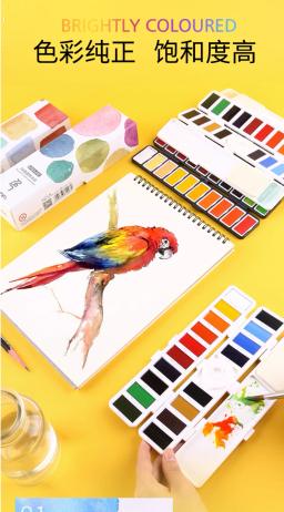 Caixa de pigmento de 38/58 cores para iniciantes, conjunto de tela dobrável em aquarela sólida, pequeno e conveniente, ferramenta de desenho para iniciantes, artes - Image 6
