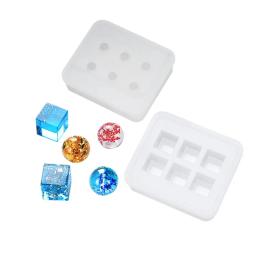 Molde de silicone snasan para jóias 16mm cubo bola contas 6 compartimento resina molde de silicone artesanal diy artesanato resina cola epoxy moldes - Image 1