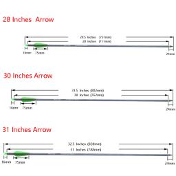 Tiro com arco 28 "30" 31 "puro carbono flechas coluna 300 400 28/30/31 polegadas flechas de caça e prática de alvo para arco composto recurvo longbow - Image 2